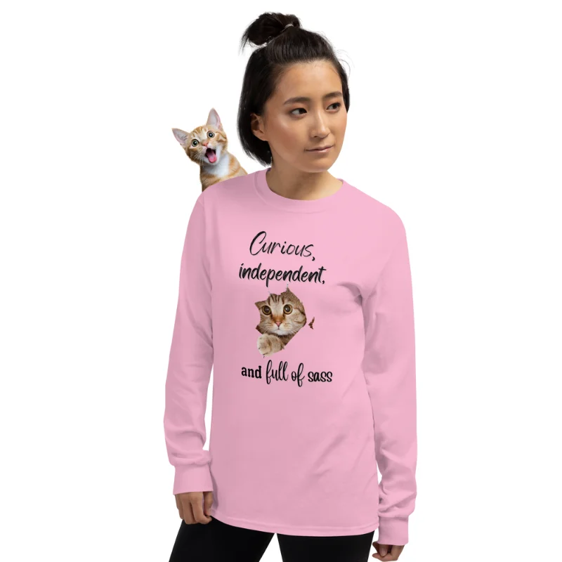 light pink long-sleeve tee