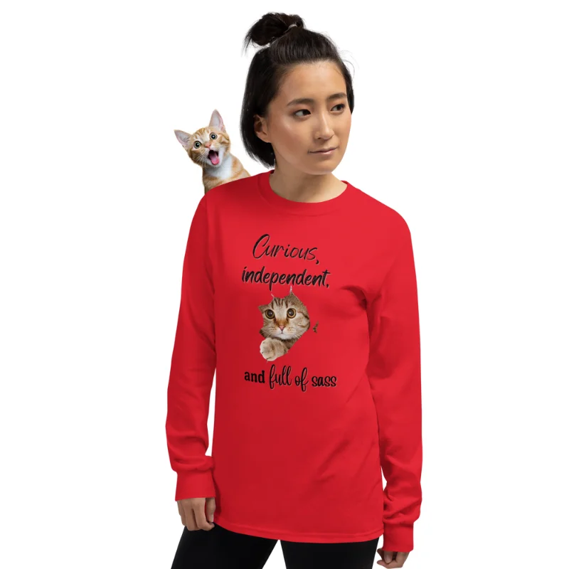 red long-sleeve tee