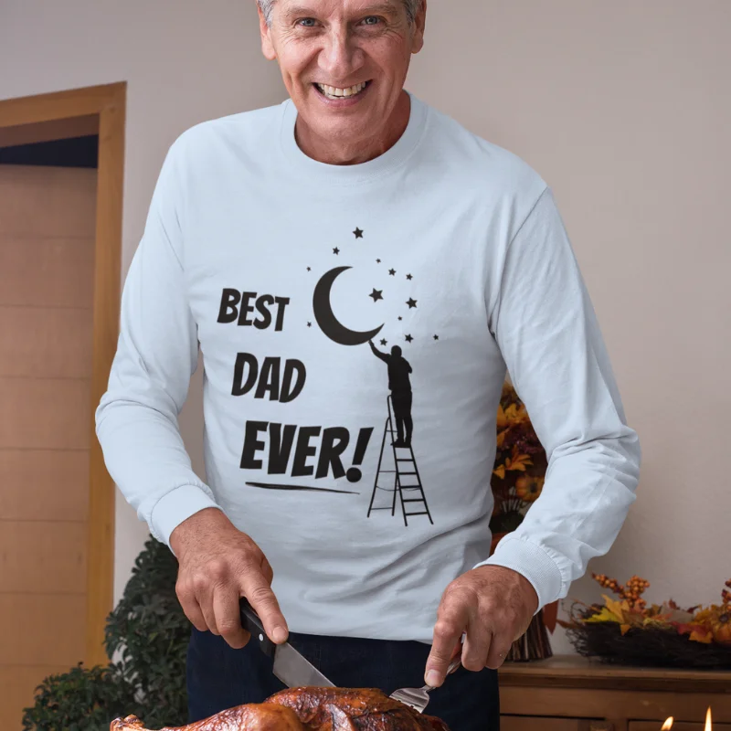 light blue long-sleeve tee