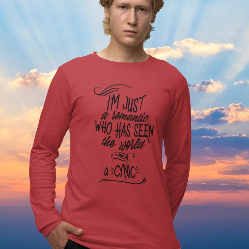 red long-sleeve tee