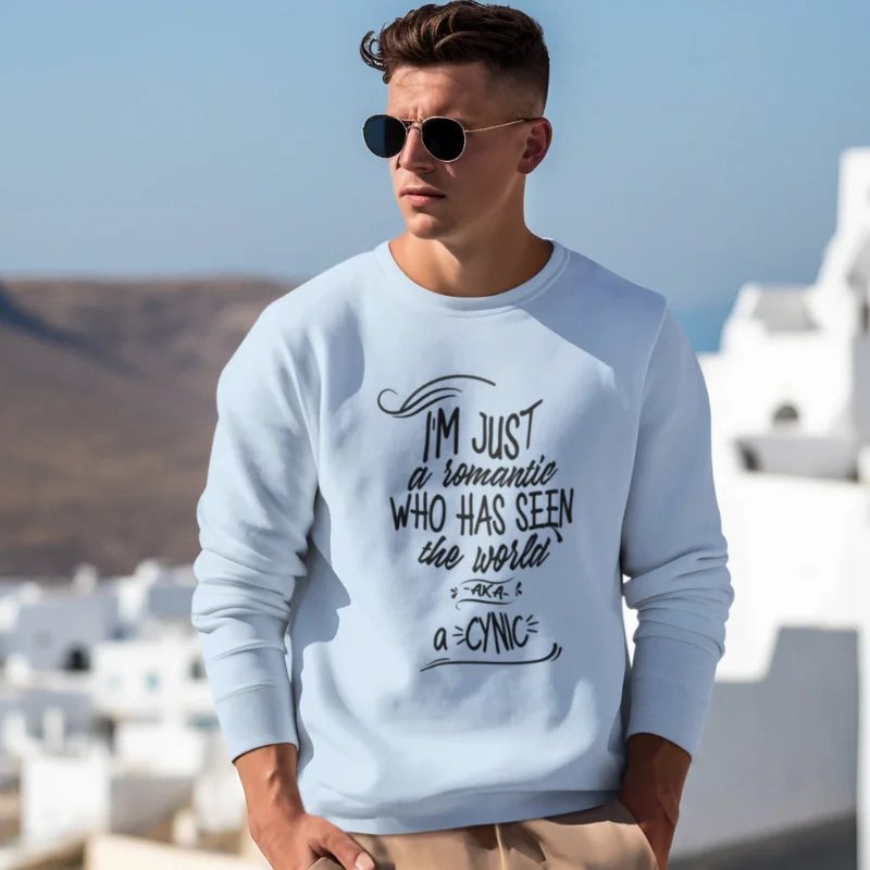 light blue sweatshirt